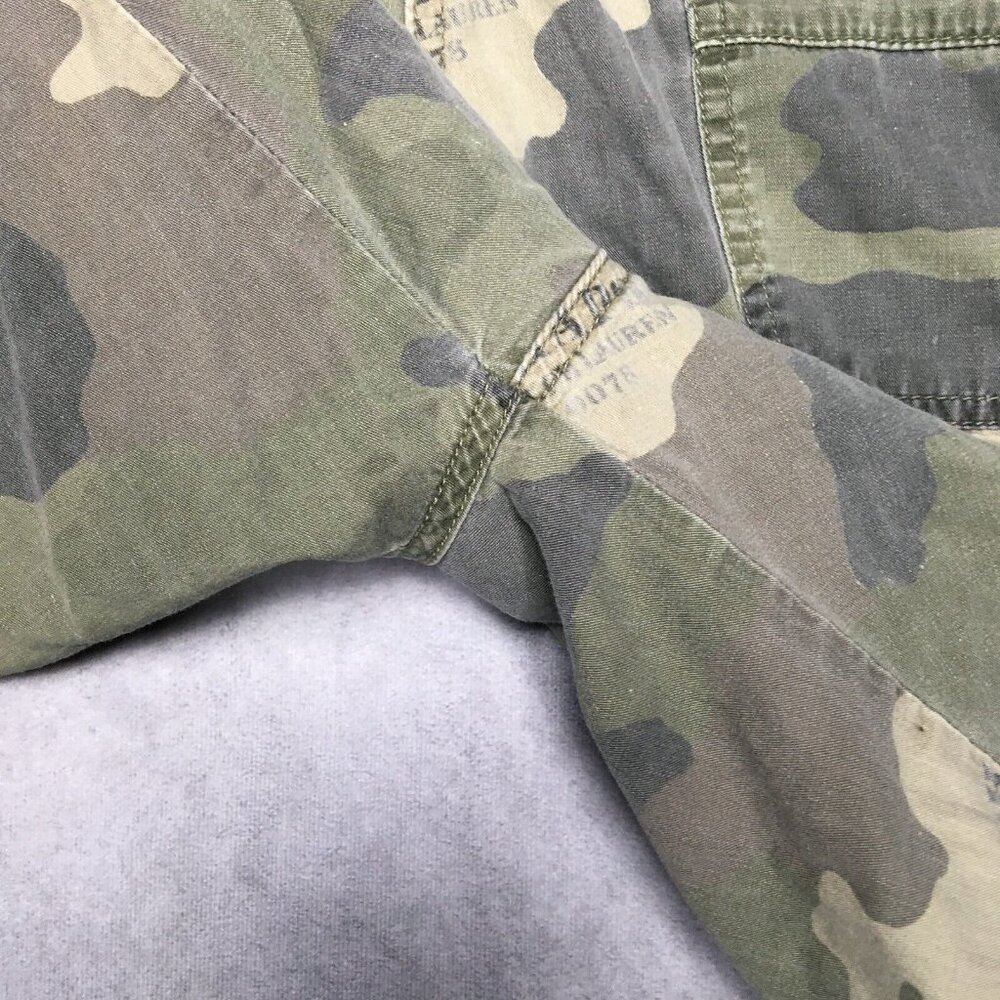 Chaps RL Mens Camo Cargo Shorts size 34 Lightweight Cotton Fatigues Jungle Green - Picture 12 of 12